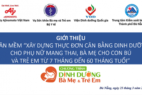 Tổ chức lớp tập huấn triển khai phần mềm xây dựng thực đơn cân bằng dinh dưỡng cho bà mẹ và trẻ em tại CDC Đà Nẵng