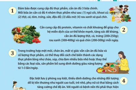 Khuyến cáo của Bộ Y tế đảm bảo dinh dưỡng cho người mắc COVID-19 theo dõi tại nhà và khu cách ly