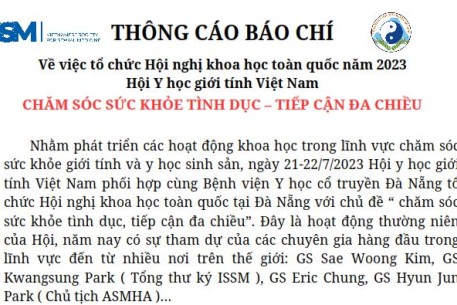 THÔNG CÁO BÁO CHÍ: Đà Nẵng chuẩn bị tổ chức Hội nghị khoa học toàn quốc về “Chăm sóc sức khỏe tình dục – tiếp cận đa chiều”