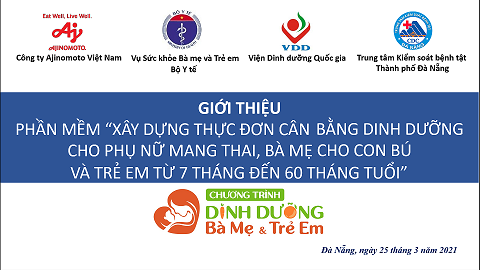 Tổ chức lớp tập huấn triển khai phần mềm xây dựng thực đơn cân bằng dinh dưỡng cho bà mẹ và trẻ em tại CDC Đà Nẵng